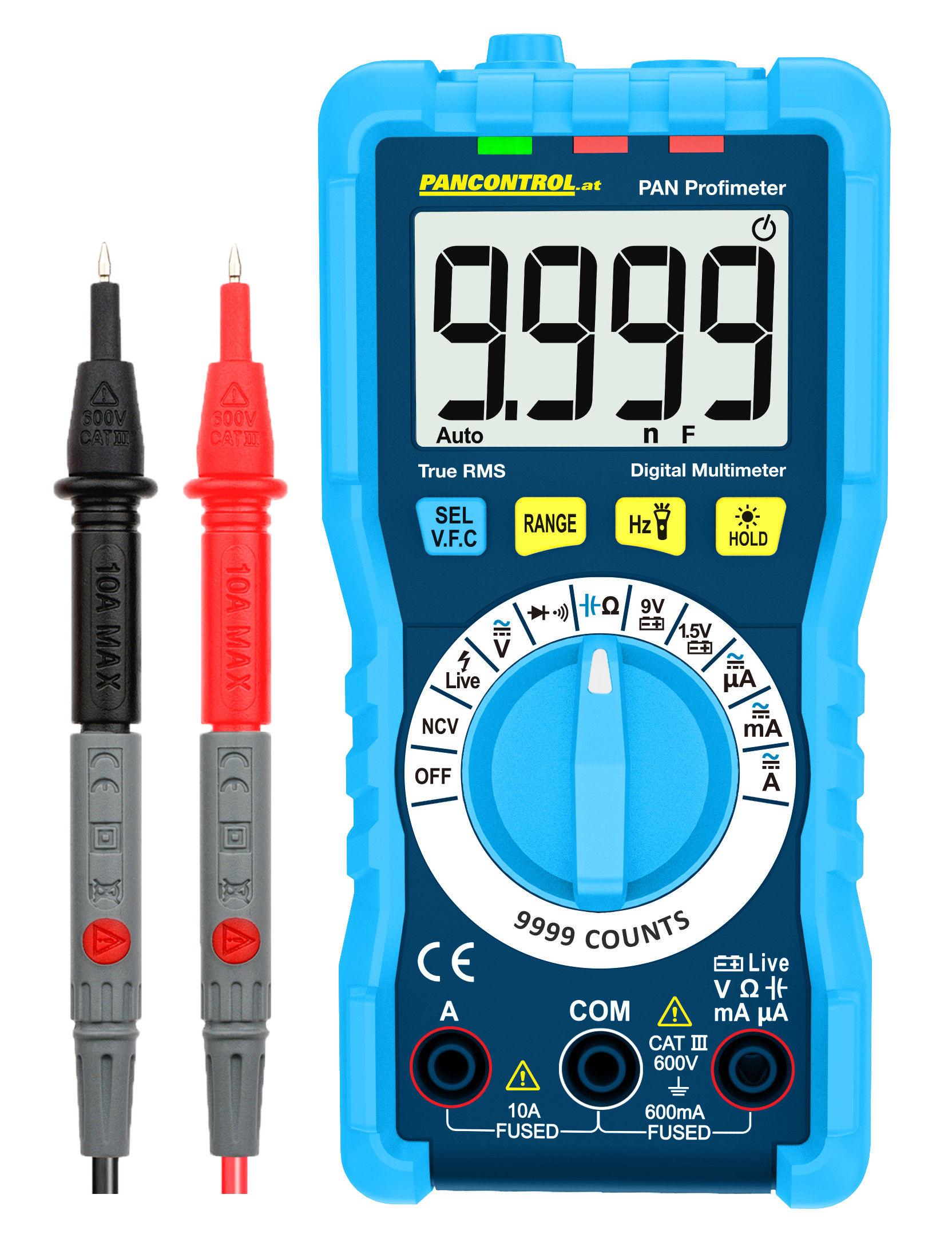 Digital-Multimeter 600V CAT III True RMS autom. Bereichswahl