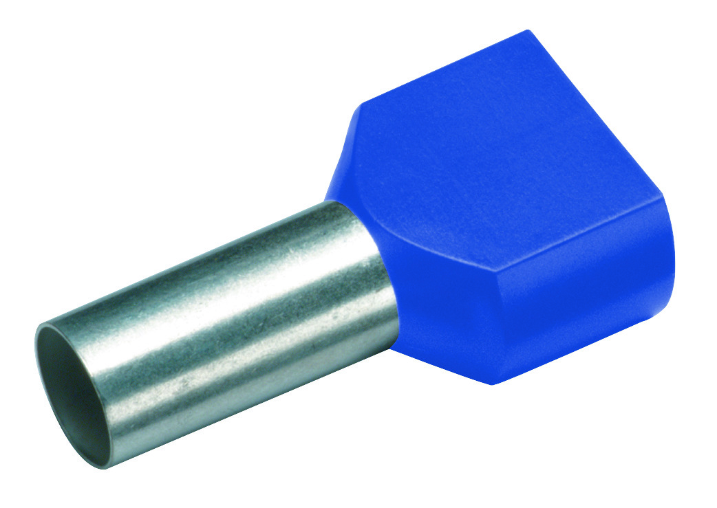 Aderendhülse isoliert, Duo 2x2,5mm², L1=10mm, blau