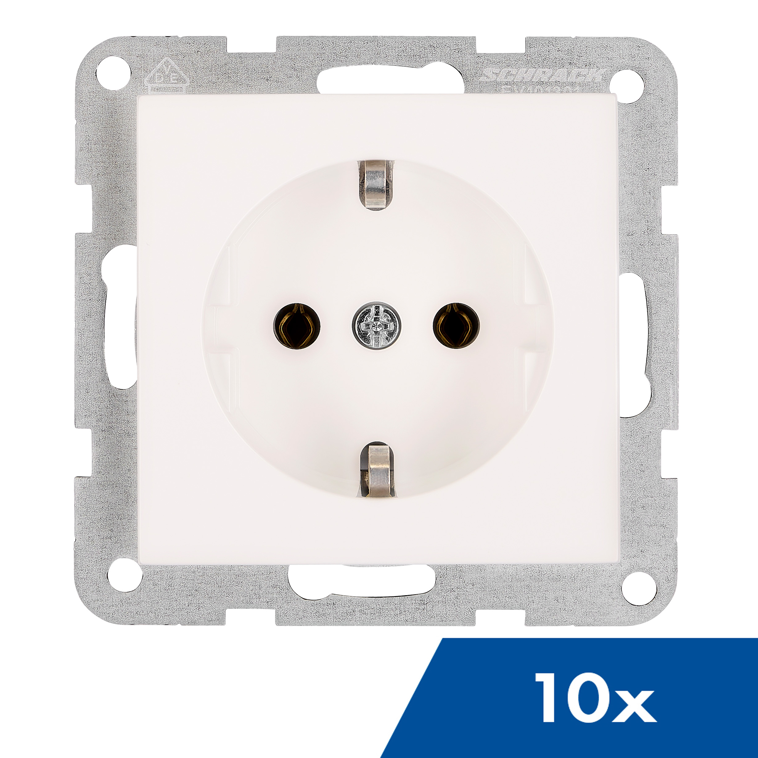 Steckdose, Steckklemmen, 10 Stück, weiß
