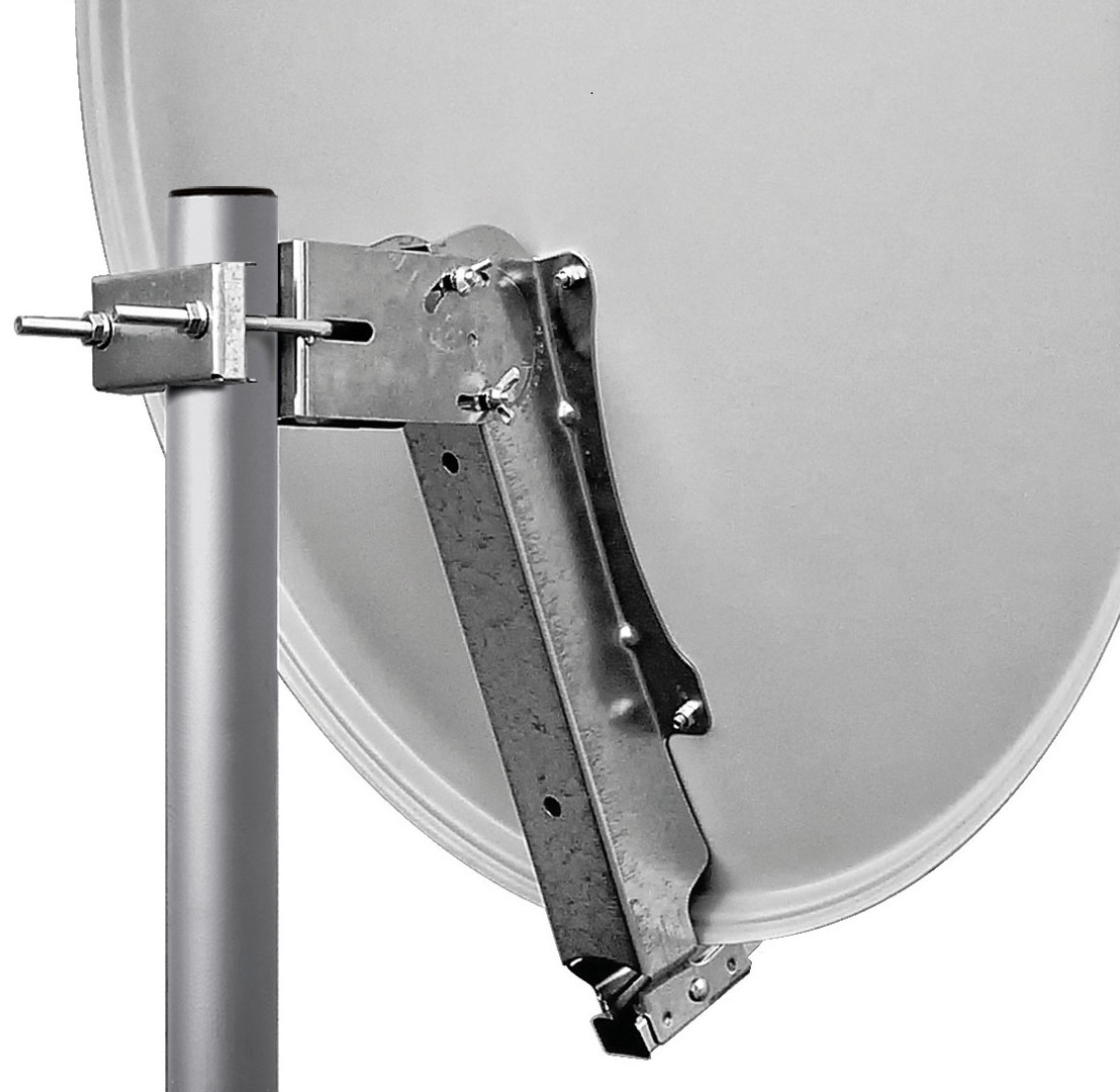 SAT Antenne 80/75cm, Stahl, 39dB Gain, Arm klappbar, Weiß