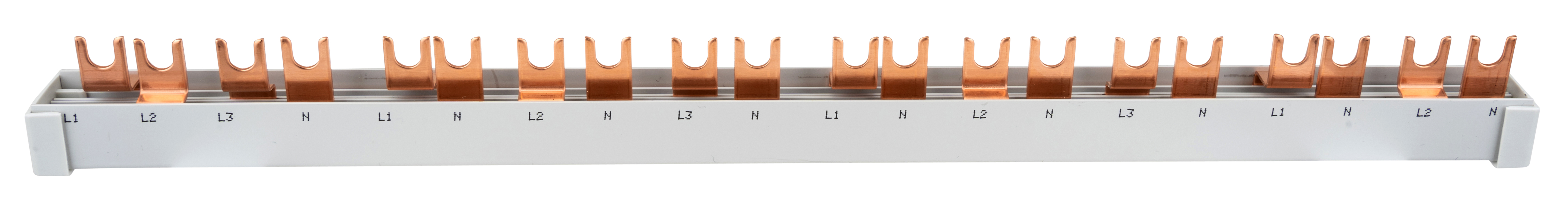 Foto: Verschienung 1xFI 4-polig, 8xLS 1+N, 20 TE, 10 mm² (c) Schrack