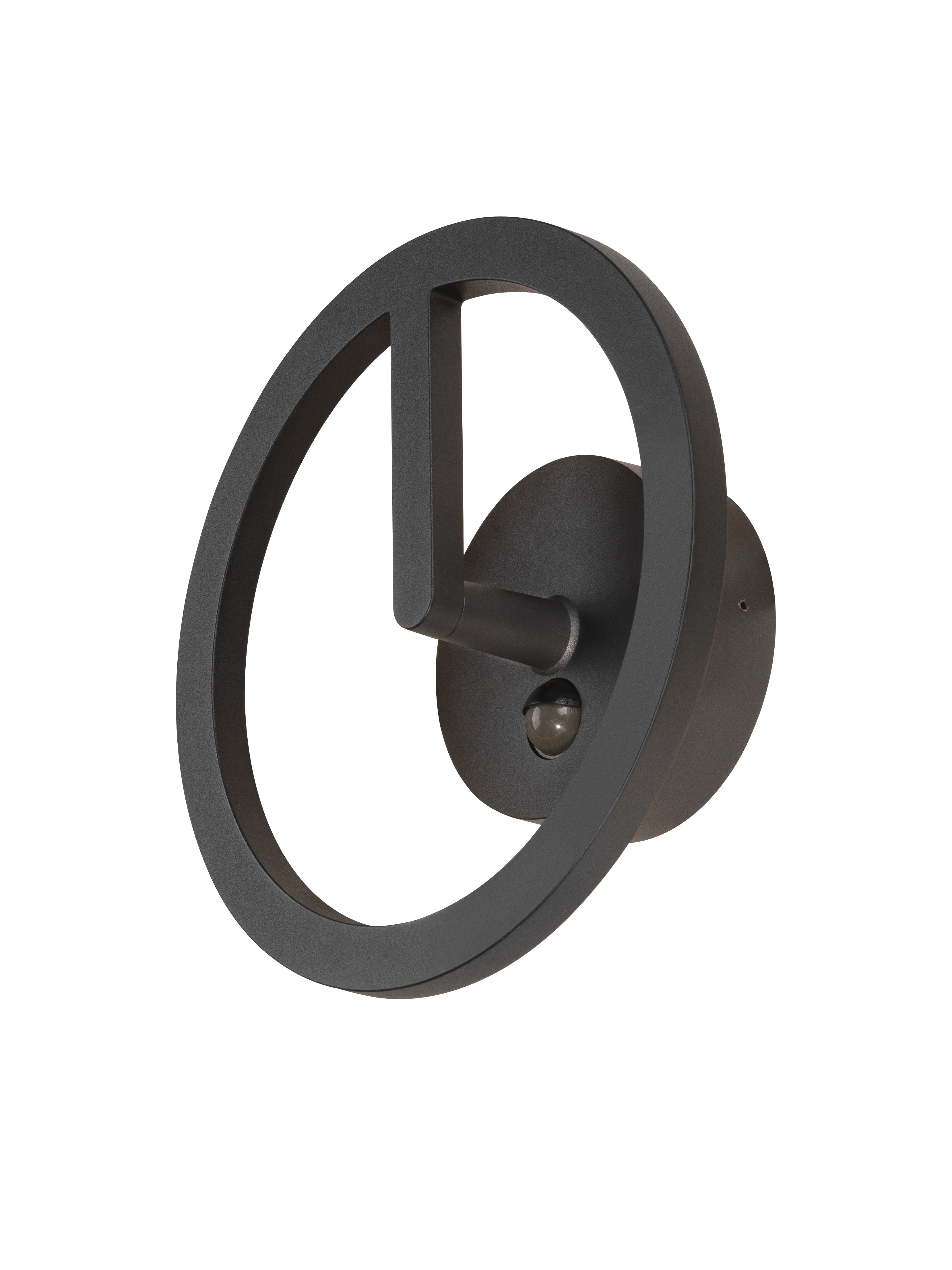 Q-RING, Wandleuchte, Sensor, 3000K, IP54, schwarz