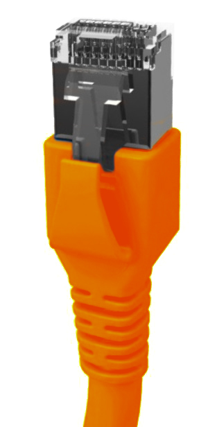 Patchkabel RJ45 geschirmt Cat.6a 10GB, LS0H, orange, 5,0m