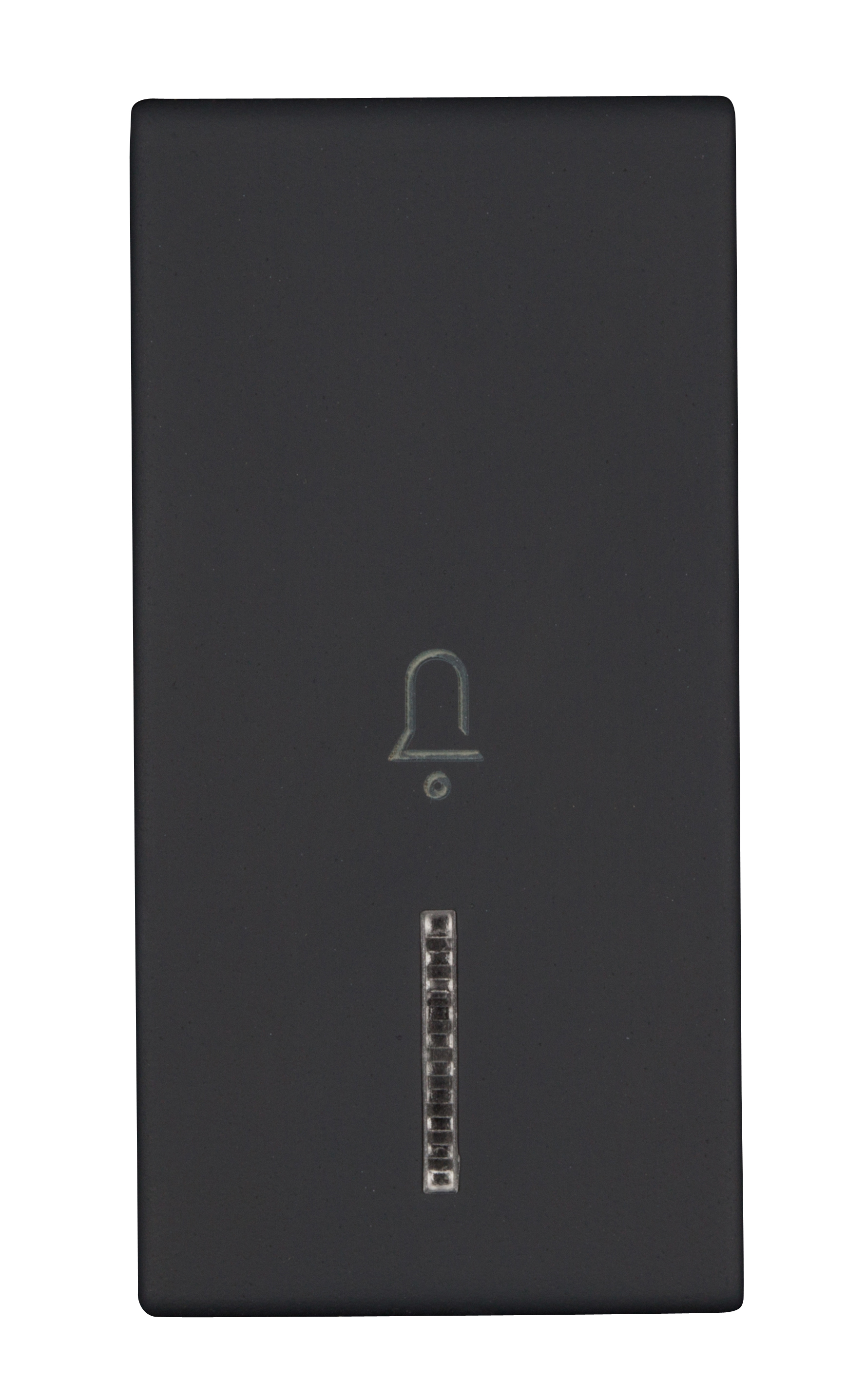 Foto: Schalterabdeckung mit Linse und Glockensymbol 1M, schwarz (c) Schrack