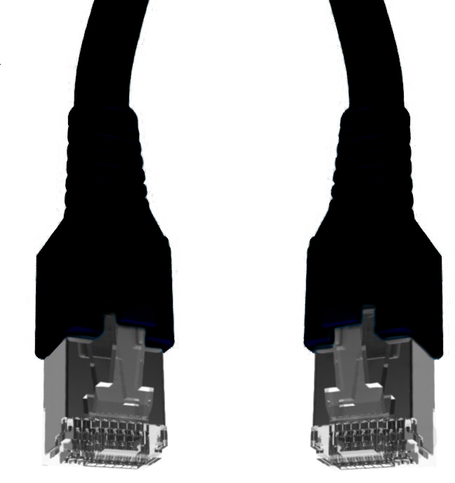 Patchkabel RJ45 geschirmt Cat.6a 10GB, LS0H, schwarz, 2,0m