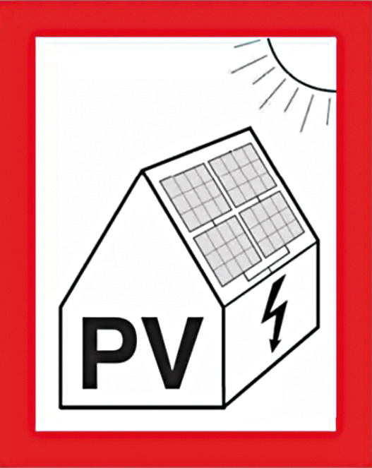 PV Hinweis-Aufkleber selbstklebend