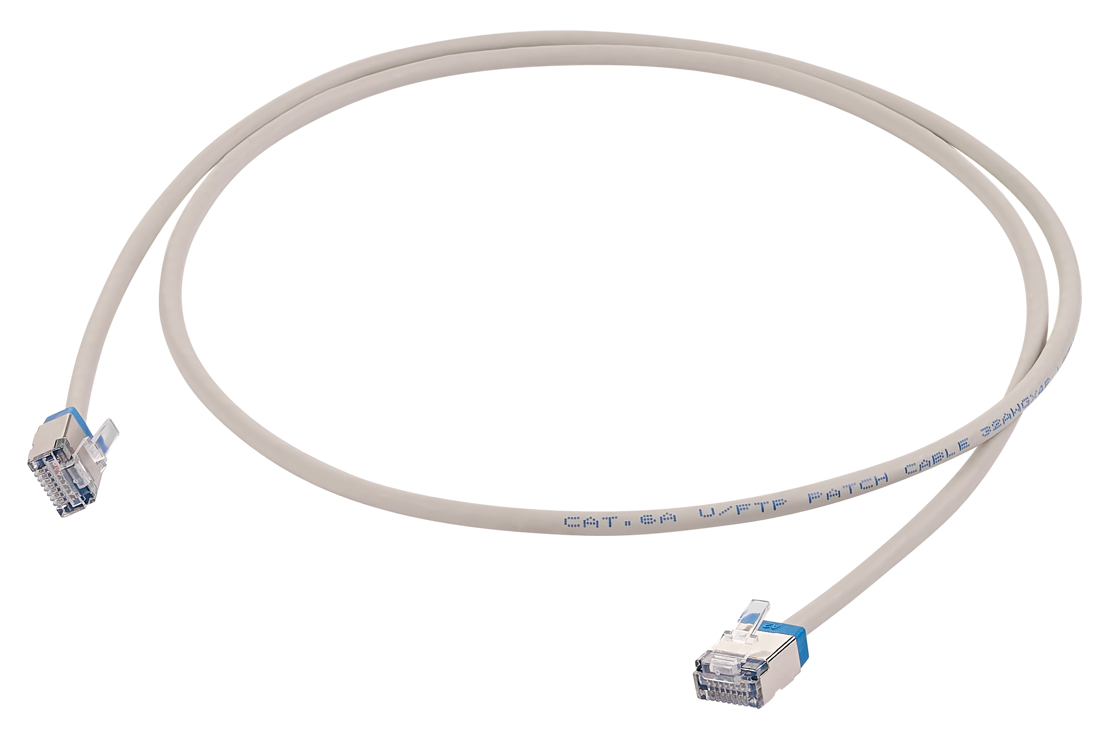 SLIM Rund Patchkabel U/FTP Cat.6a, AWG32, LS0H, grau, 1,0m