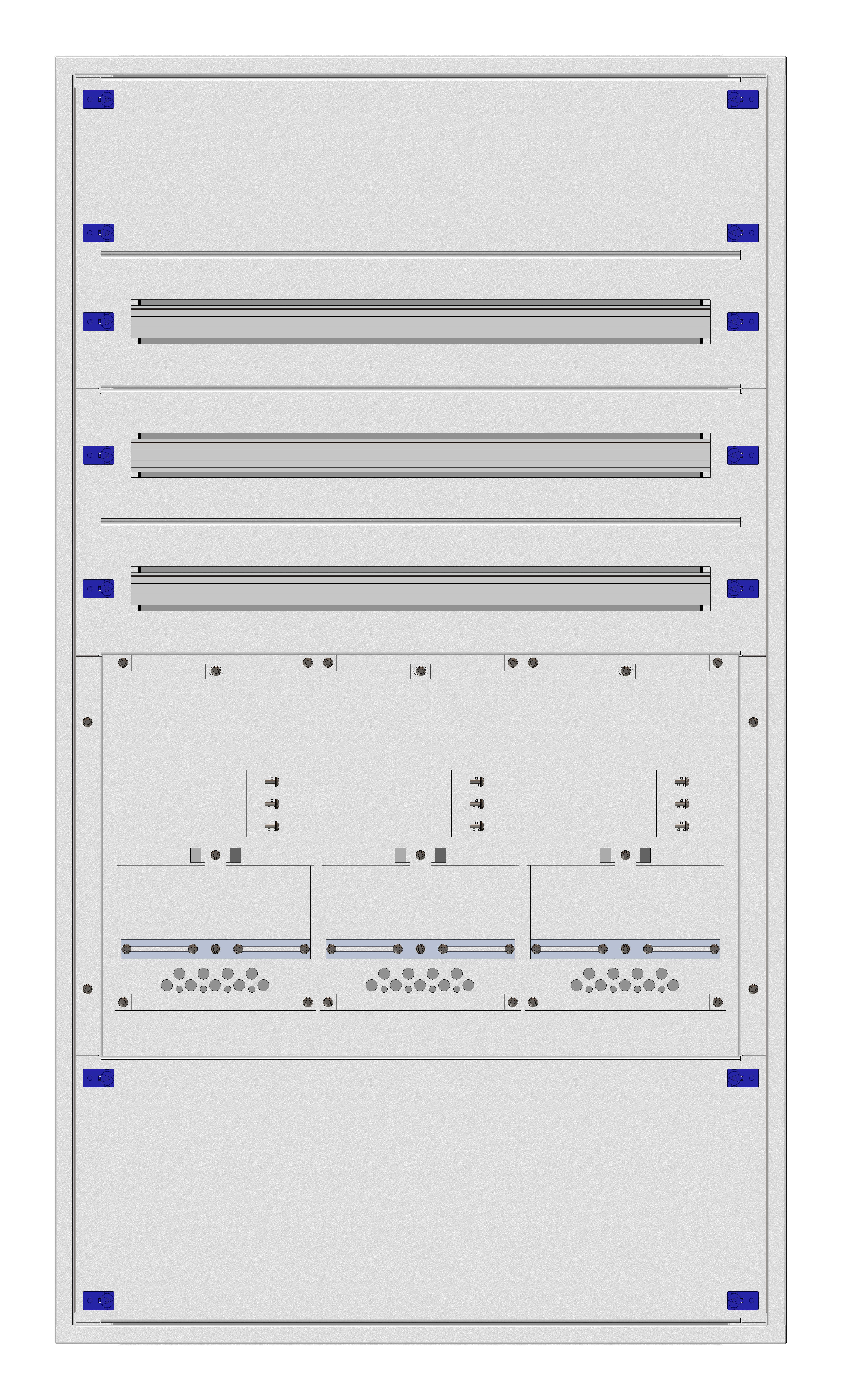 Unterputz-Zählerverteiler 3U-28E/TIR 3ZP, H1380B810T250mm
