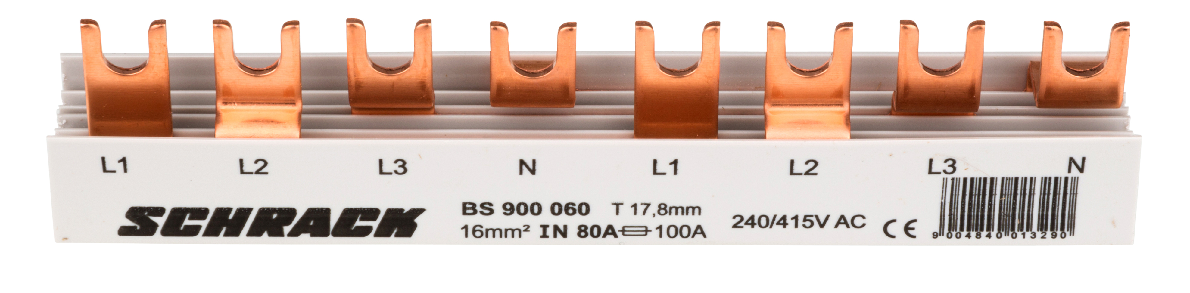 1xFI 4-polig, 1x ÜA 4-polig oder LS 3+N, 8TE (TE=18mm) 16mm²