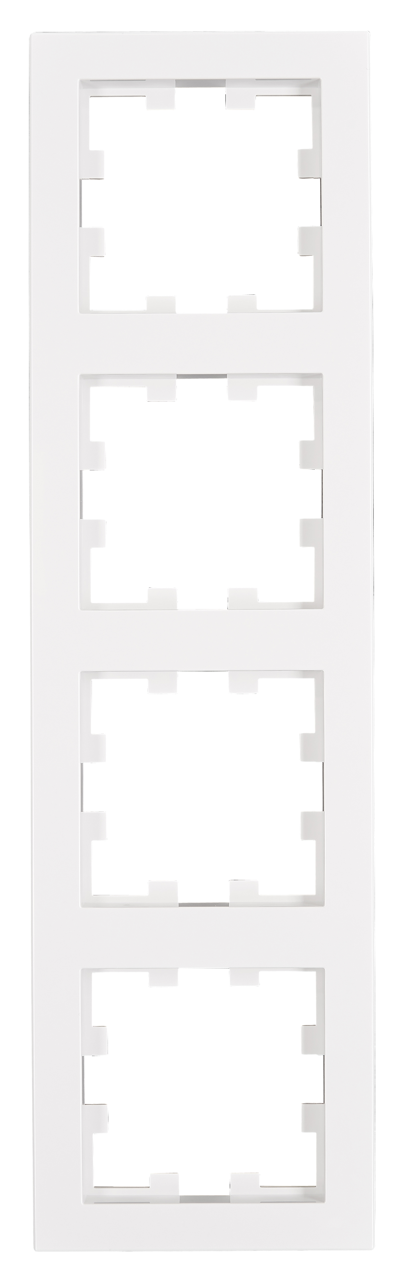 Rahmen 4-fach, Design CUBIC, weiß