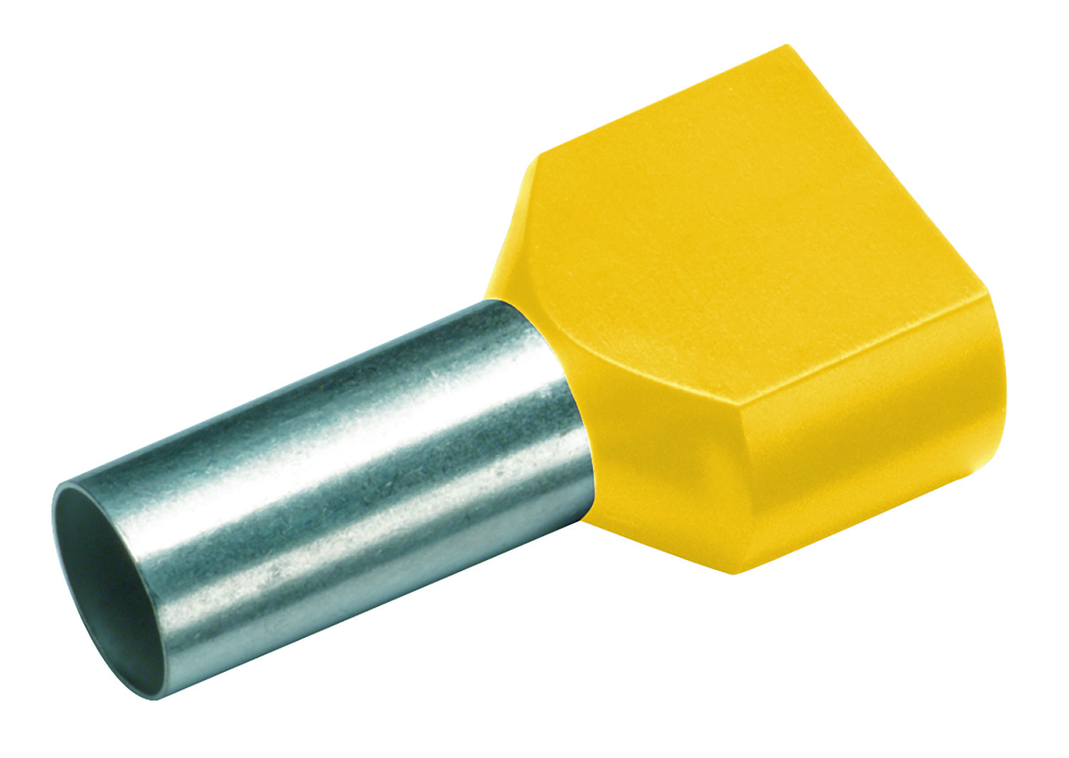 Aderendhülse isoliert, Duo 2x6mm², L1=14mm, gelb