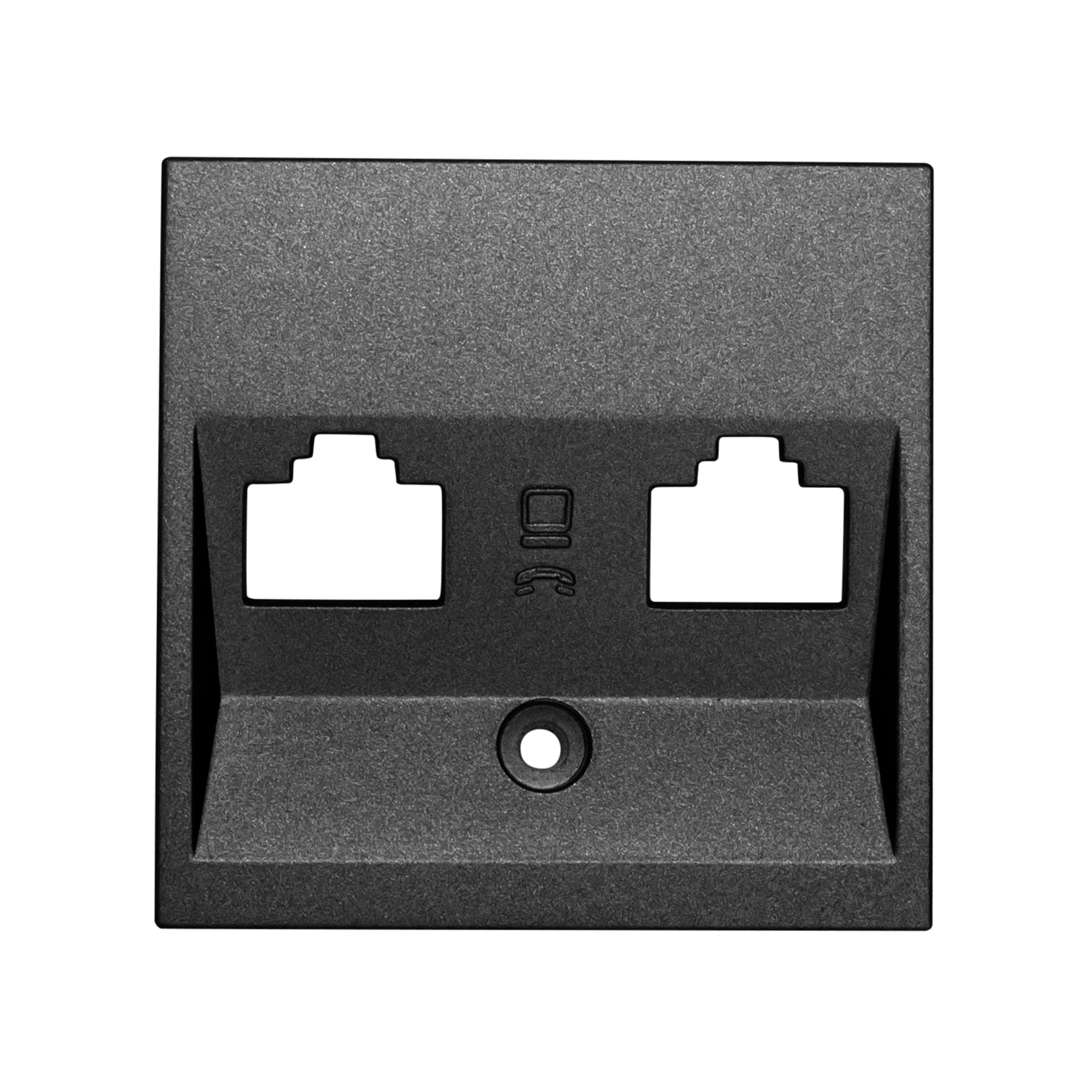 Abdeckung für RJ45 Toolless Line Module, 2-fach, anthrazit