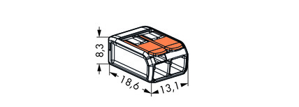 Wago-Verbindungskl. 2 x 0,2-4 mm²