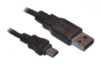 Foto: USB 2.0 A-B Mini Kabel,A Stecker-Mini B Stecker,schwarz,3,0m (c) Schrack