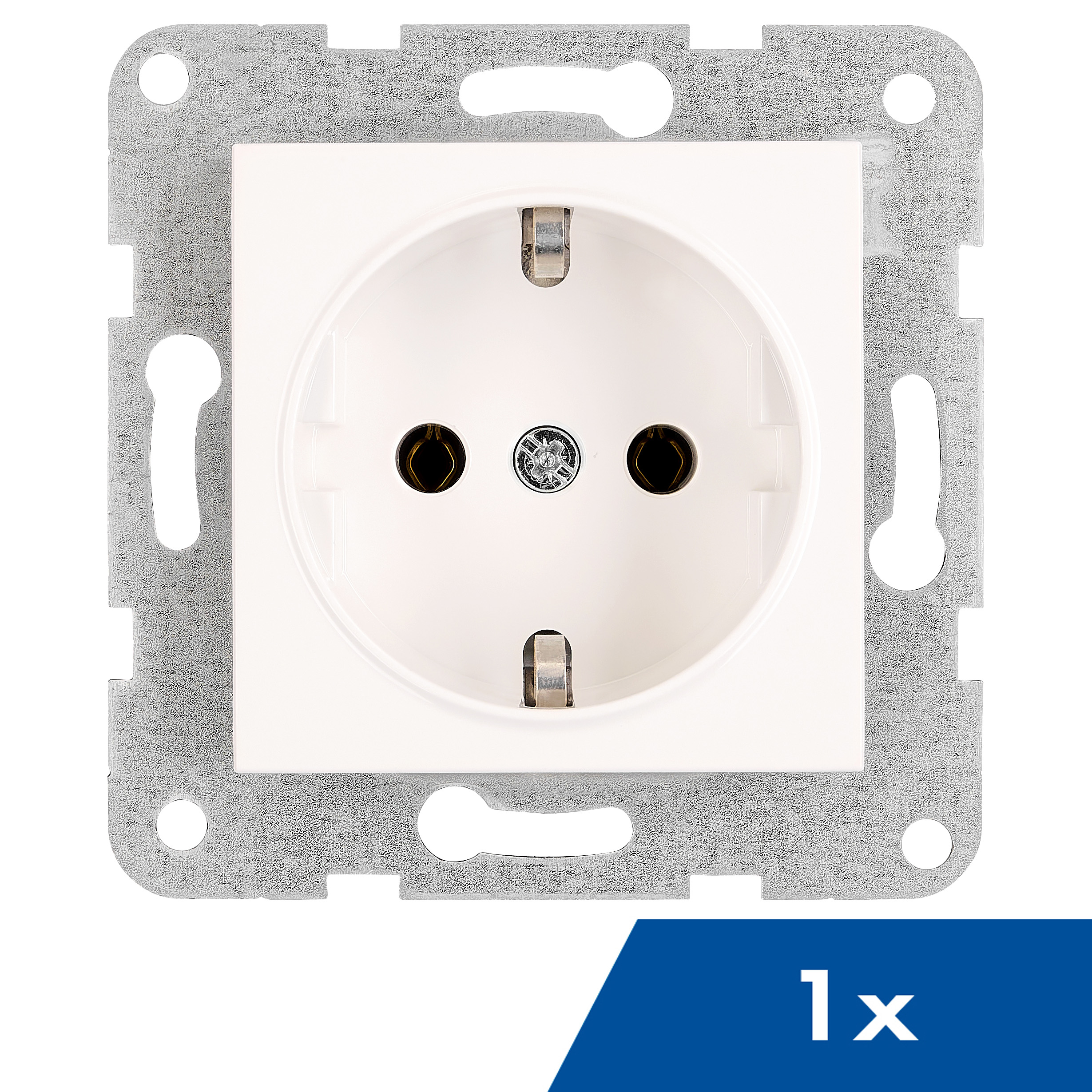 Steckdose, Steckklemmen, 1-Stück, weiß