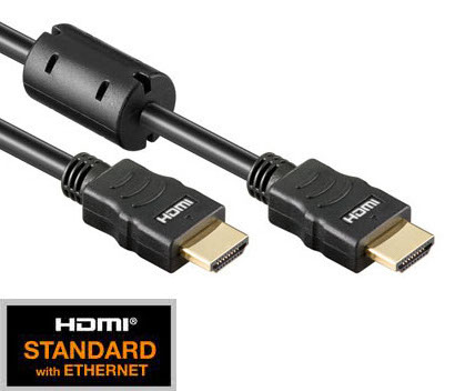 Foto: HDMI 1.4 Kabel, 2x HDMI19 Typ A Stecker, Ferrit/Gold, 1,0m (c) Schrack