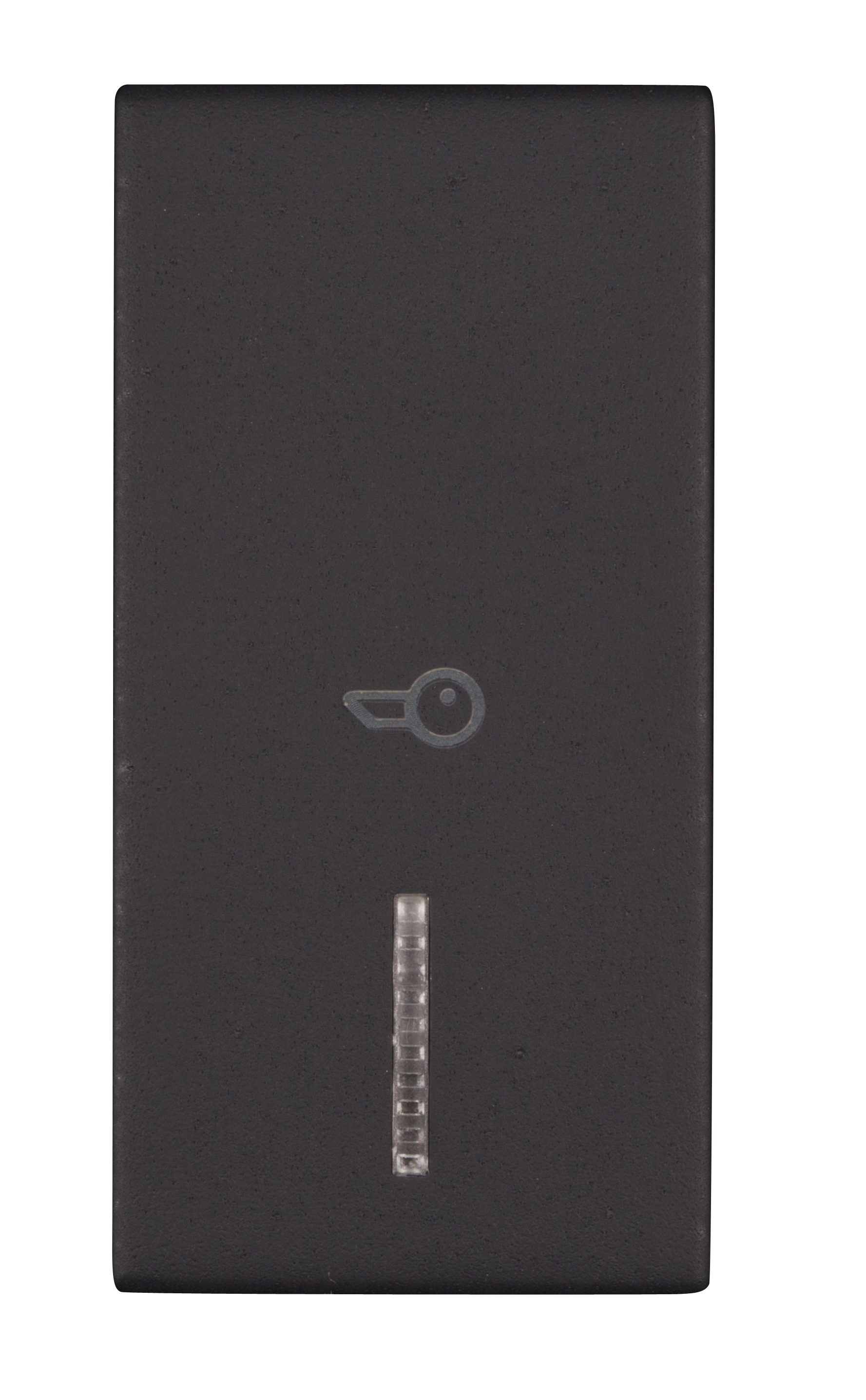 Foto: Schalterabdeckung mit Linse und Türsymbol 1M, schwarz (c) Schrack