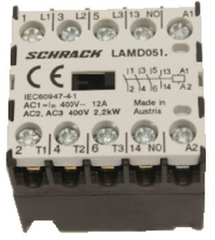 Foto: Mikro-Leistungsschütz, 2,2kW, 5A AC3, 3-polig, 1S, 400VAC (c) Schrack