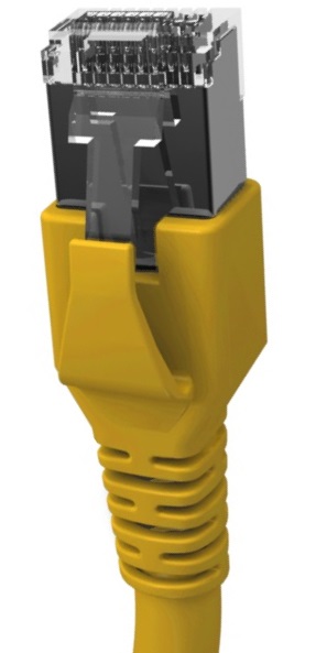 Patchkabel RJ45 geschirmt Cat.6a 10GB, LS0H, gelb, 2,0m