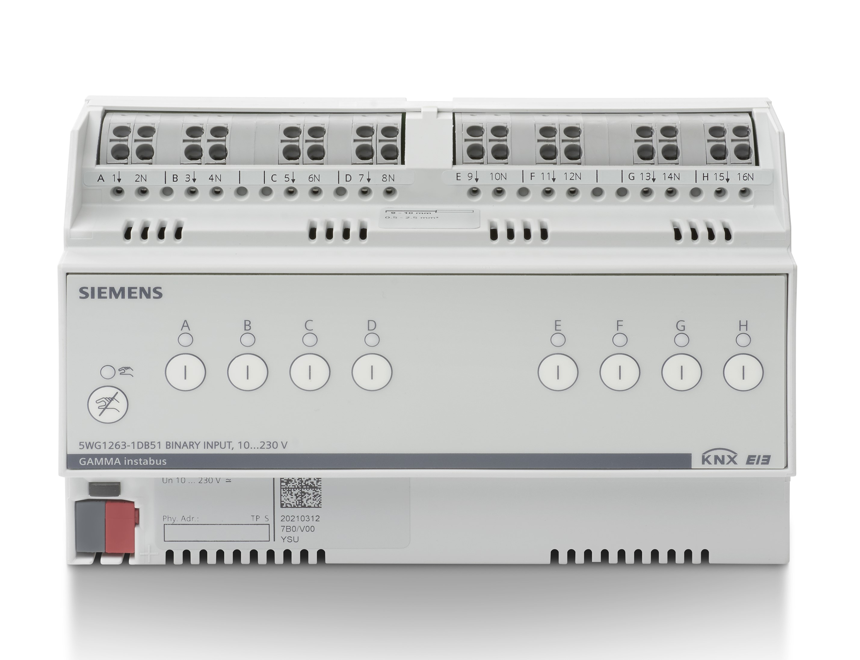 KNX Binäreingang, 8 Eingänge für AC/DC 10-230V