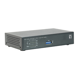 Foto: Switch 8xRJ45 10/100 (PoE) + 1xRJ45 + 1xSFP 1000, Netzteil (c) Schrack