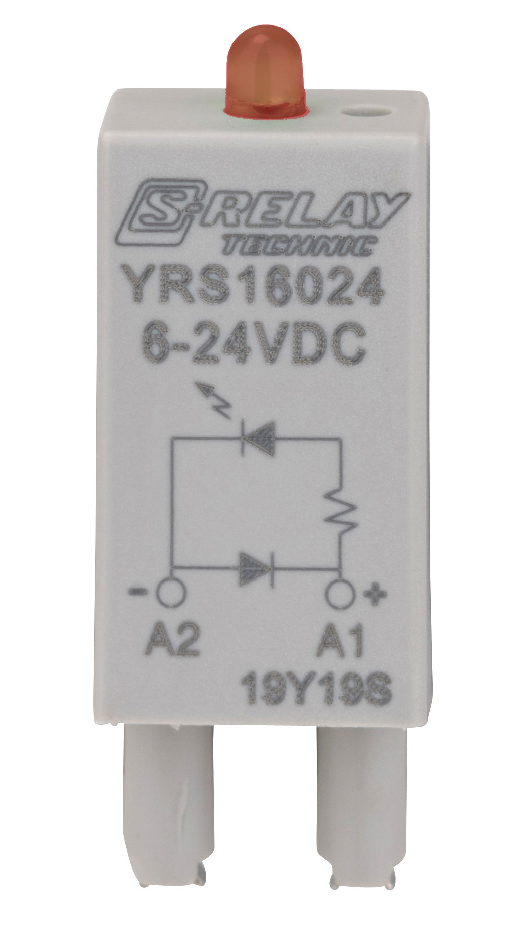 LED+FD-Steckmodul, rot, 6 - 24VDC A1+ für S-Relay Sockel