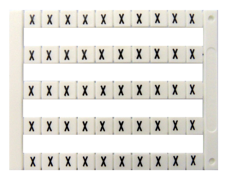Foto: Markierungsetiketten DY 5 bedruckt mit "X" (50-mal) (c) Schrack