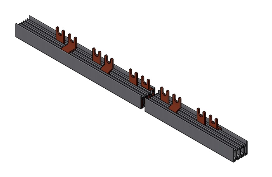 Gabelverschienung für AFDD, 4-polig, 16mm², 1m lang