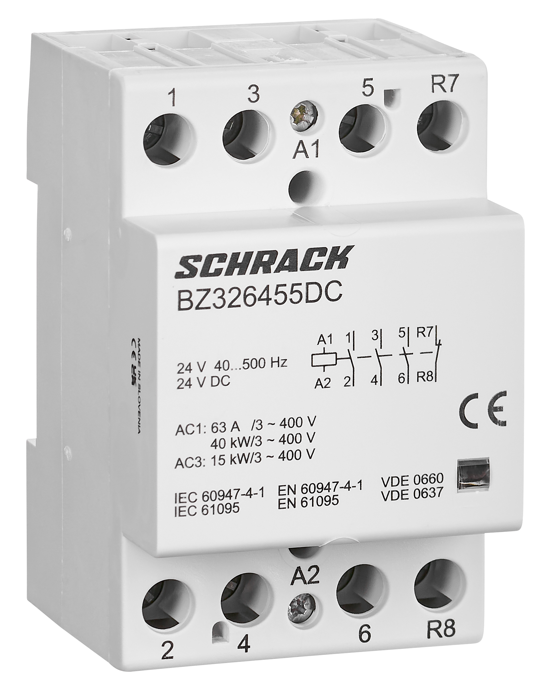 Installationsschütz 63A, 3S 1Ö, 24V AC/DC 3TE