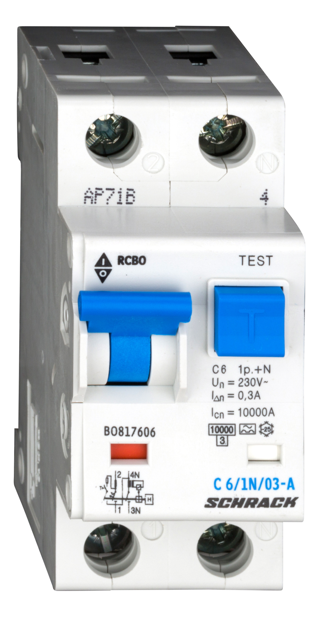 LS-FI-Schalter, Kennlinie C, 6A, 300mA, 1+N, Typ A