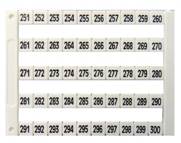 Foto: Markierungsetiketten DY 5 bedruckt von "251-300" (1-mal) (c) Schrack