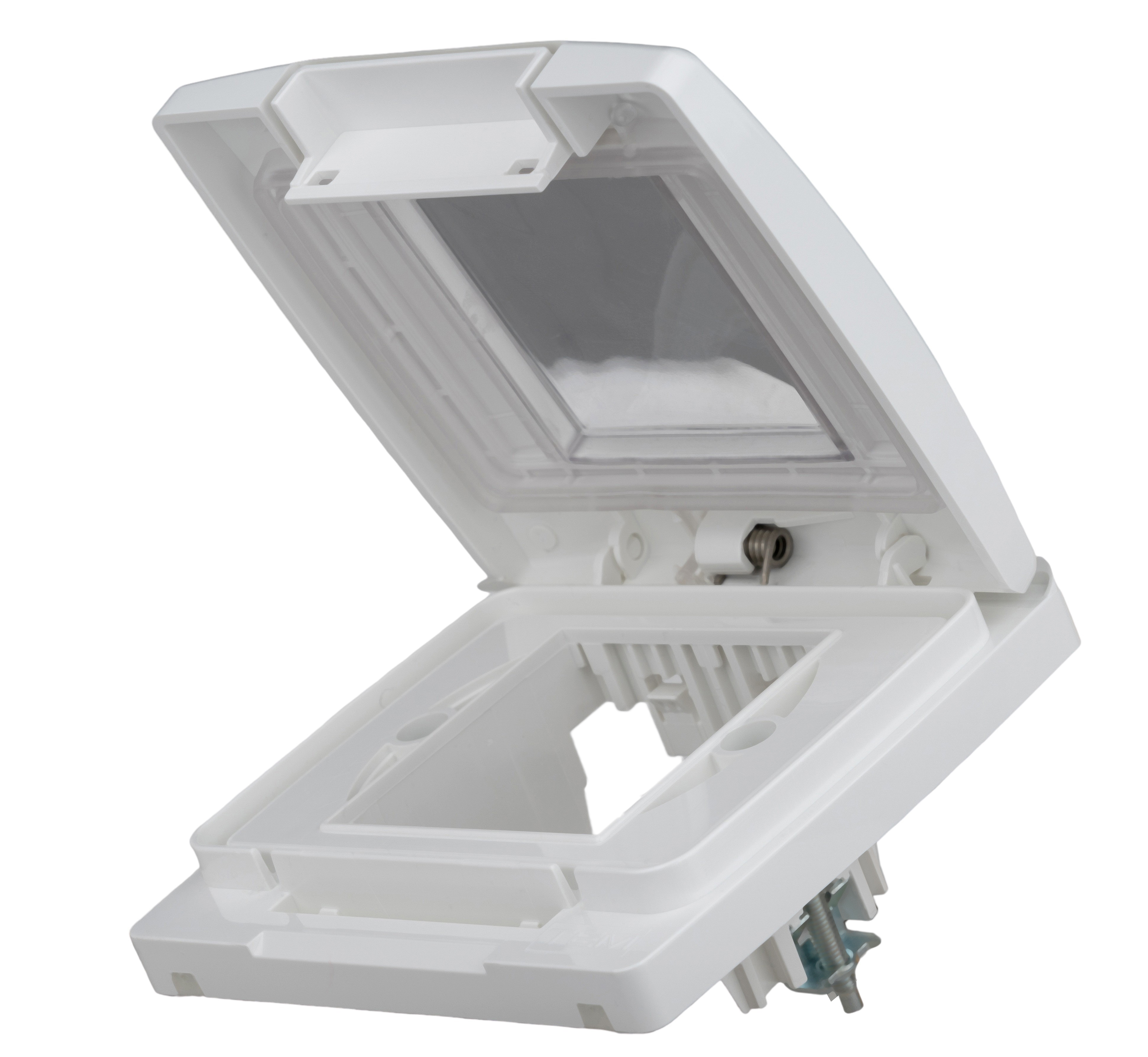 UP-Klappgehäuse, IP55, 3M, transparenter Deckel, weiß