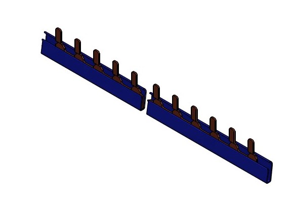AMPARO Stiftverschienung 1-polig, 10mm² LS 1+N/1TE, 1m, blau