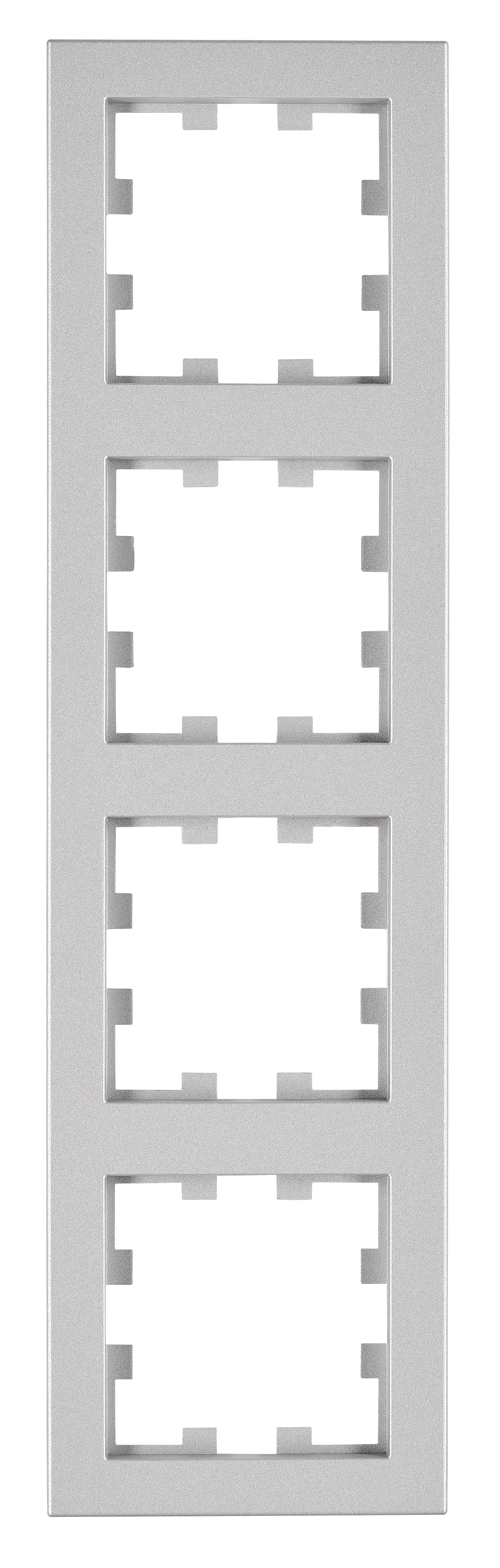 Rahmen 4-fach, Design CUBIC, Silber