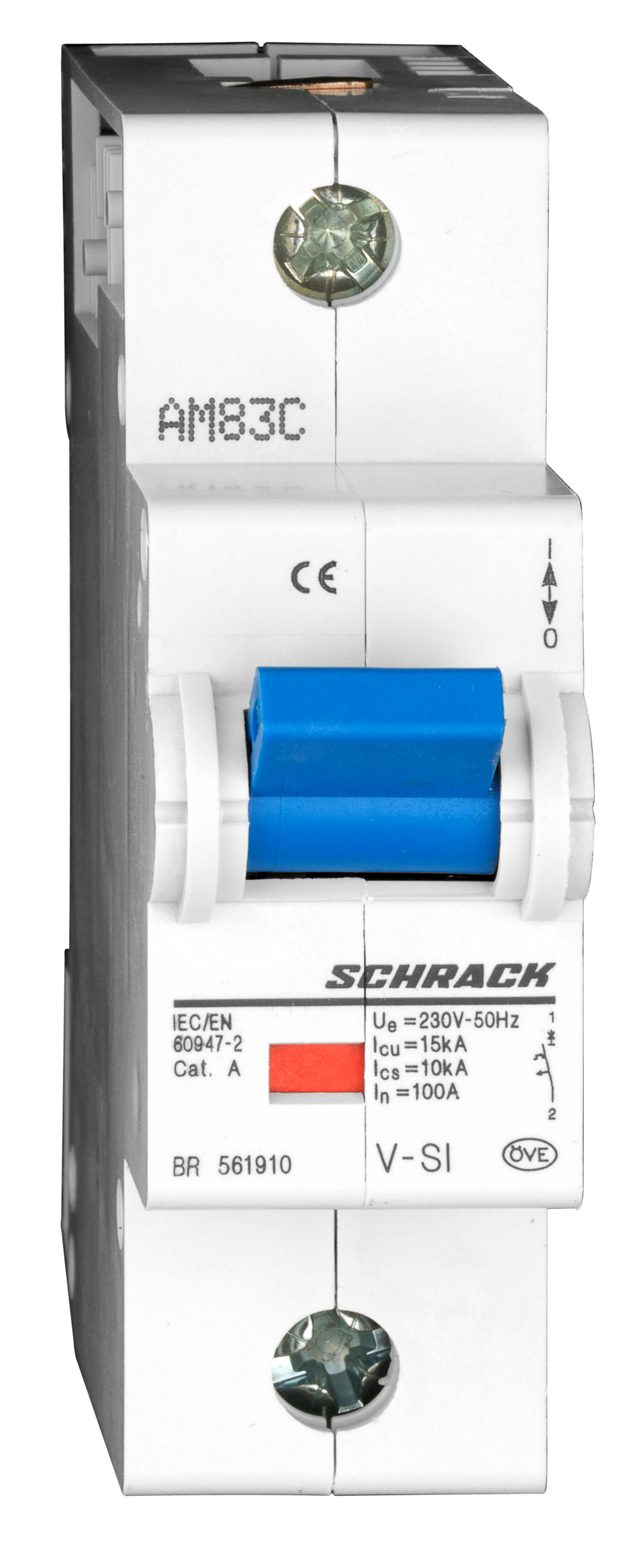 Foto: Vorzählersicherungsautomat 100A 1-polig, ähnlich Kennlinie D (c) Schrack