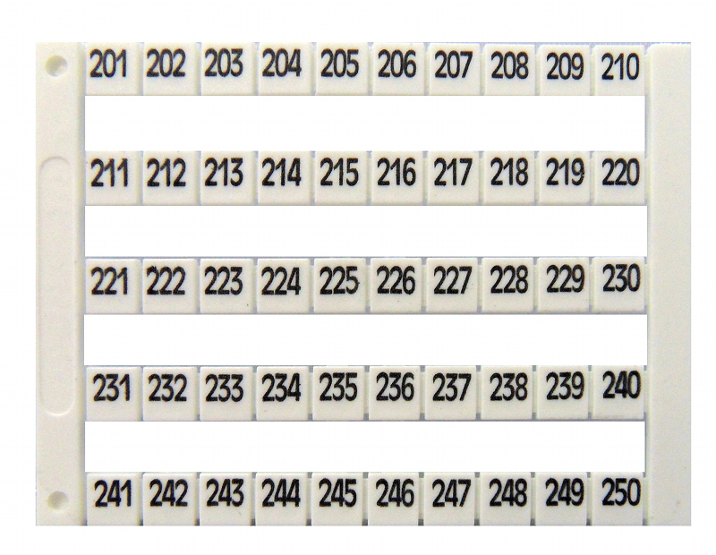 Foto: Markierungsetiketten DY 5 bedruckt von "201-250" (1-mal) (c) Schrack