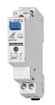 Reiheneinbau-Schalter mit LED 24VAC/DC, 2 Schließer, 16A