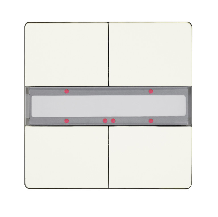 Taster 2-fach mit Status-LED, DELTA style, titanweiß