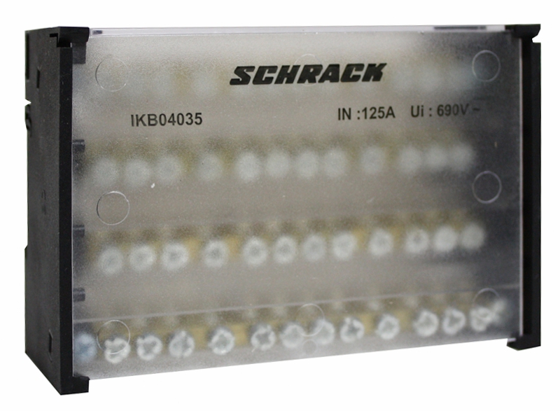 Foto: Anschlussblock, 4-polig, 125A,je Pol: zu 1x35mm²,ab 10x16mm² (c) Schrack
