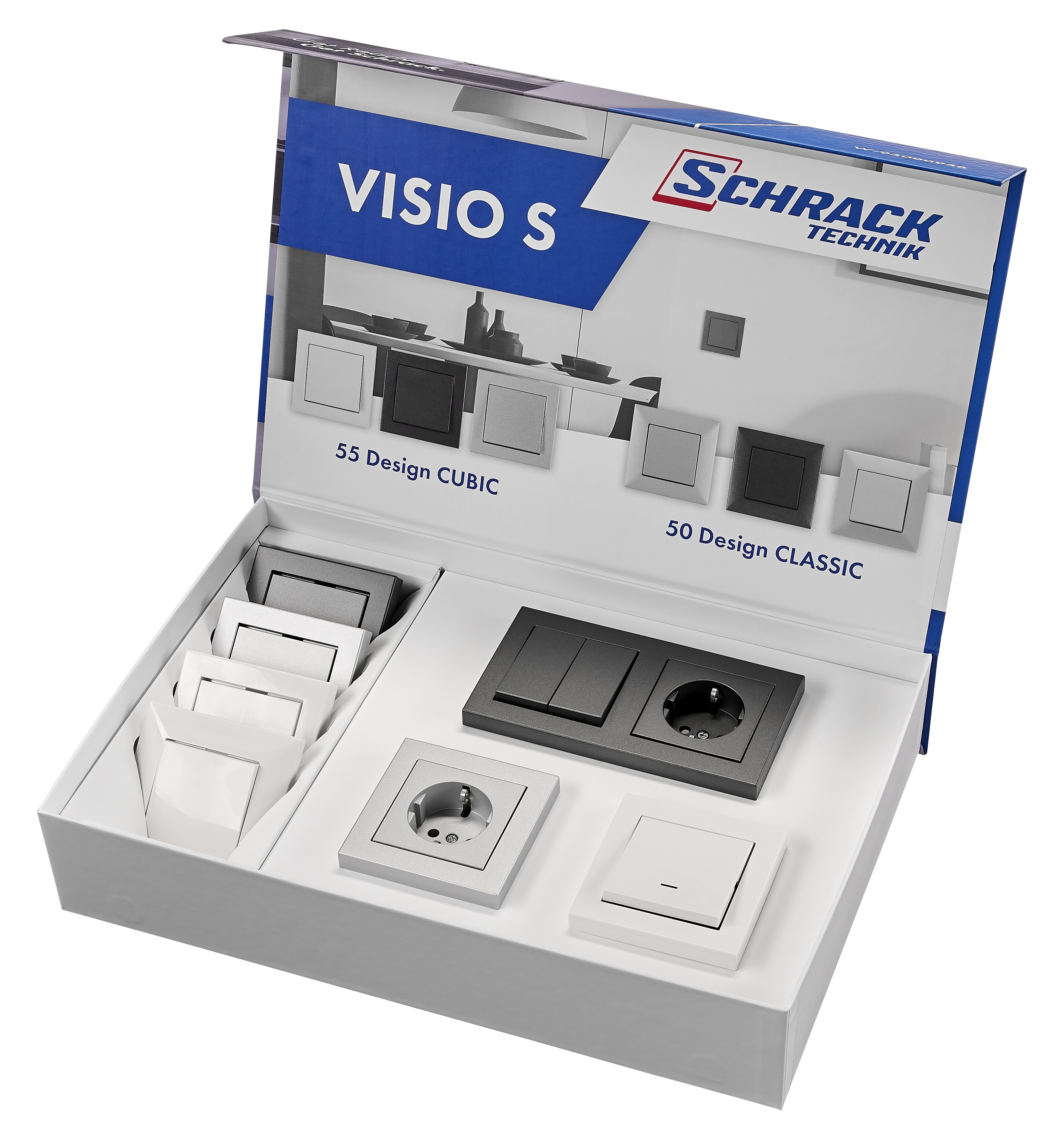 VISIO S Präsentationsbox bestückt Version Schuko