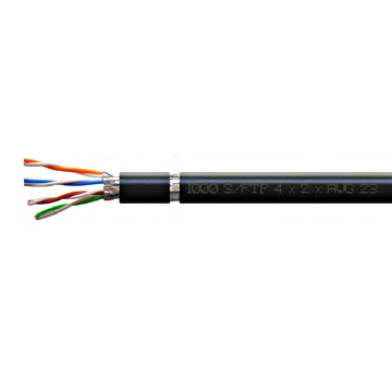 S/FTP Kabel Cat.7, 4x2xAWG23/1, 1000MHz, PE OUTDOOR, schwarz