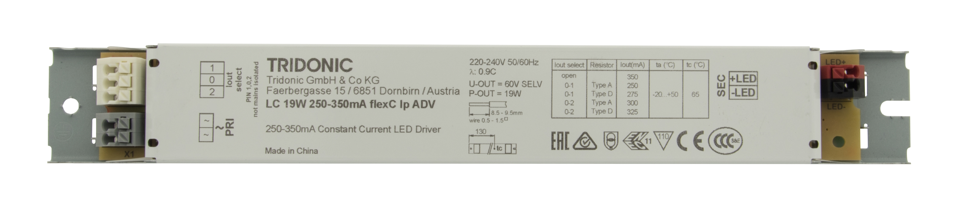 LED TD - Netzteil 19W/250-350mA LP Flex CC IP20