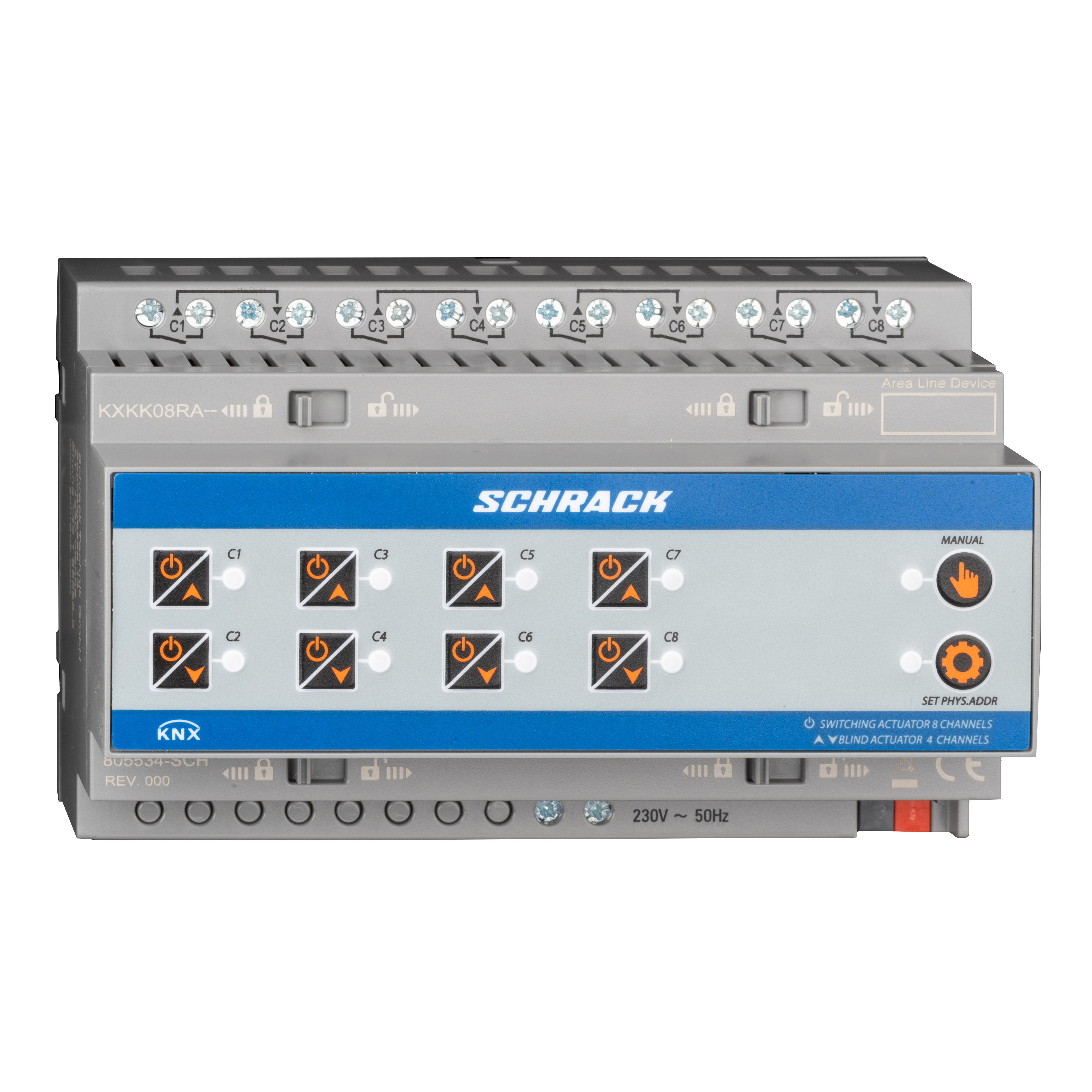 KNX Kombi-Schalt-/Jalousieaktor, 8/4-fach, 16A, 230V AC