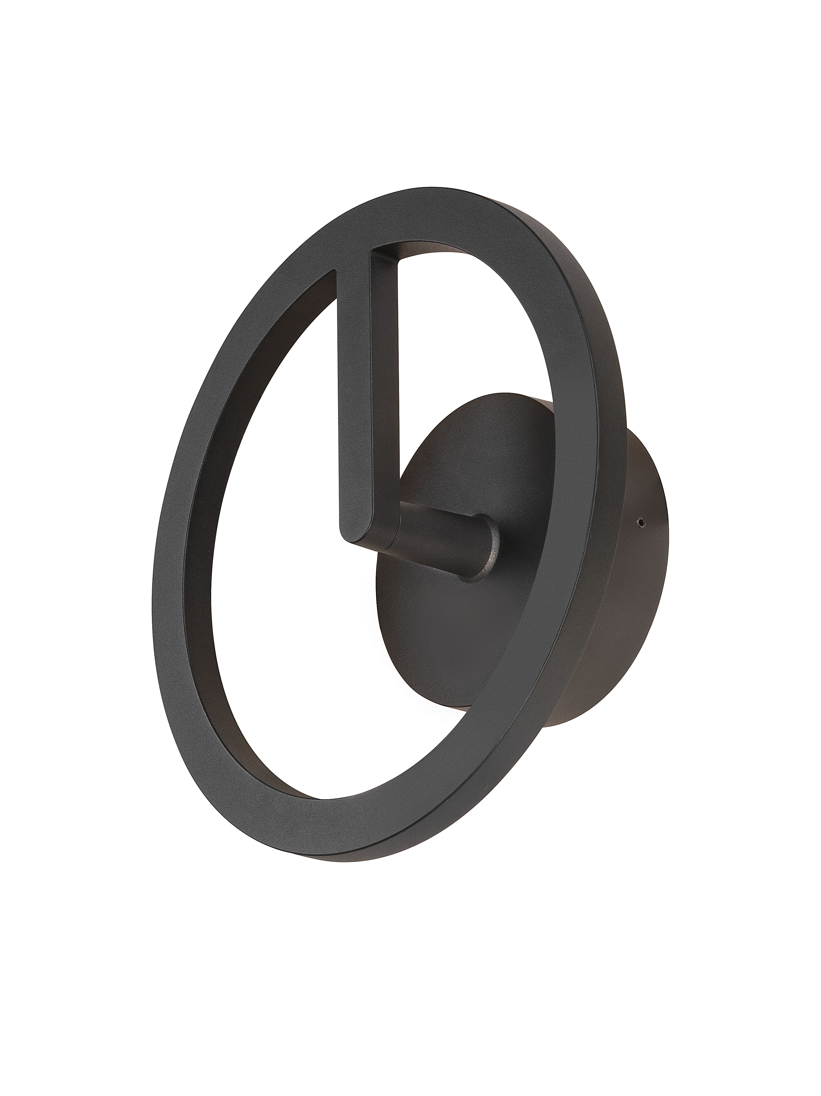 Q-RING, Wandleuchte, 3000K, PHASE, IP65, schwarz