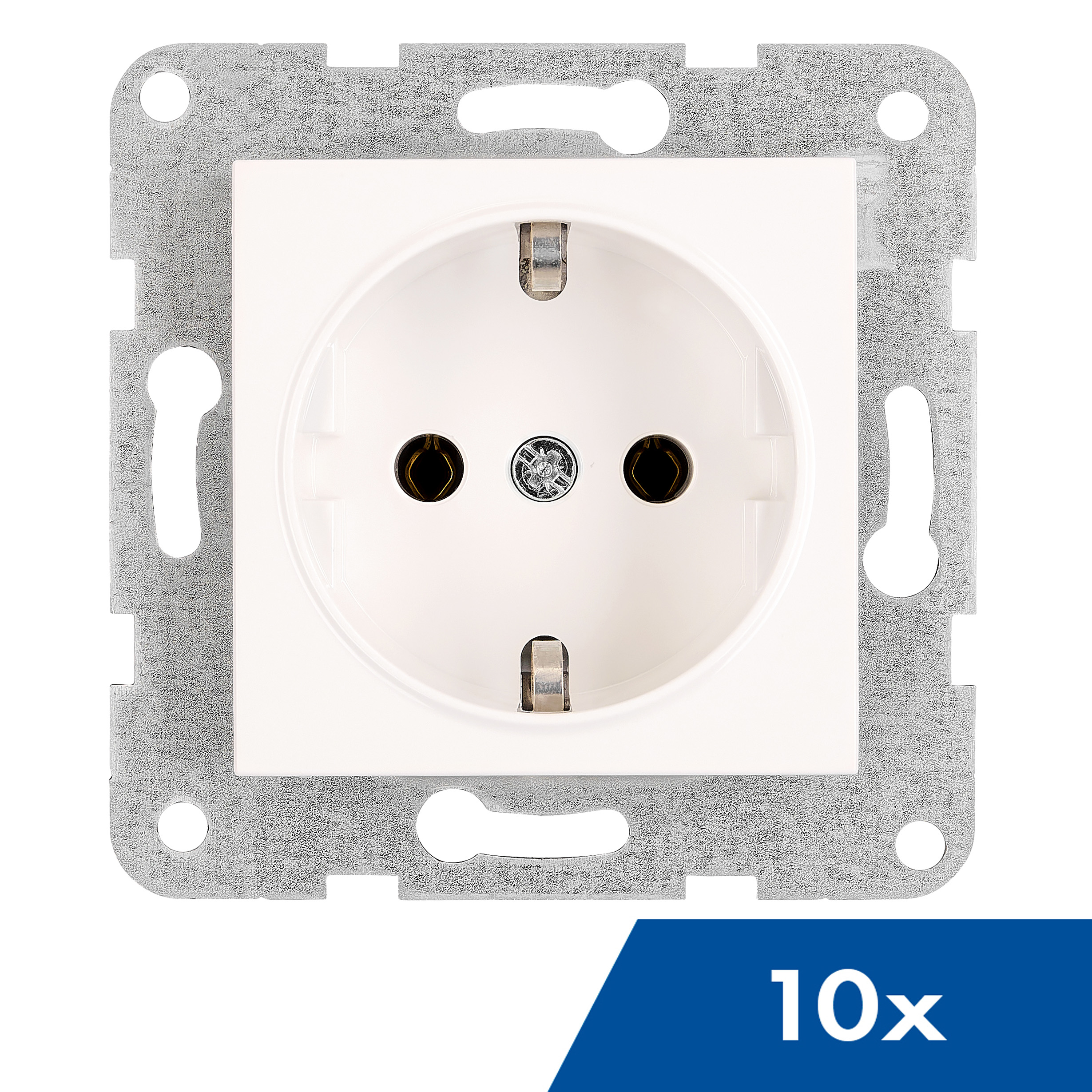 Steckdose, Steckklemmen, 10 Stück, weiß