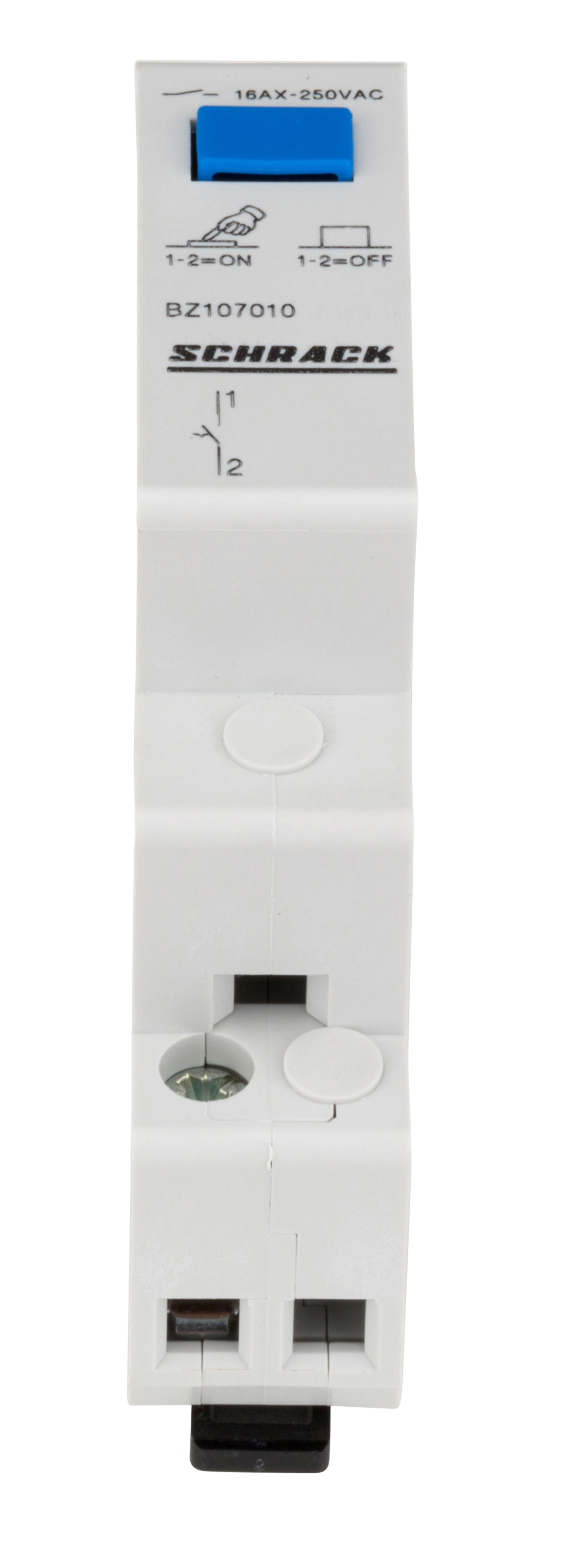 Reiheneinbau-Schalter mit Druckknopf, 1 Schließer, 16A