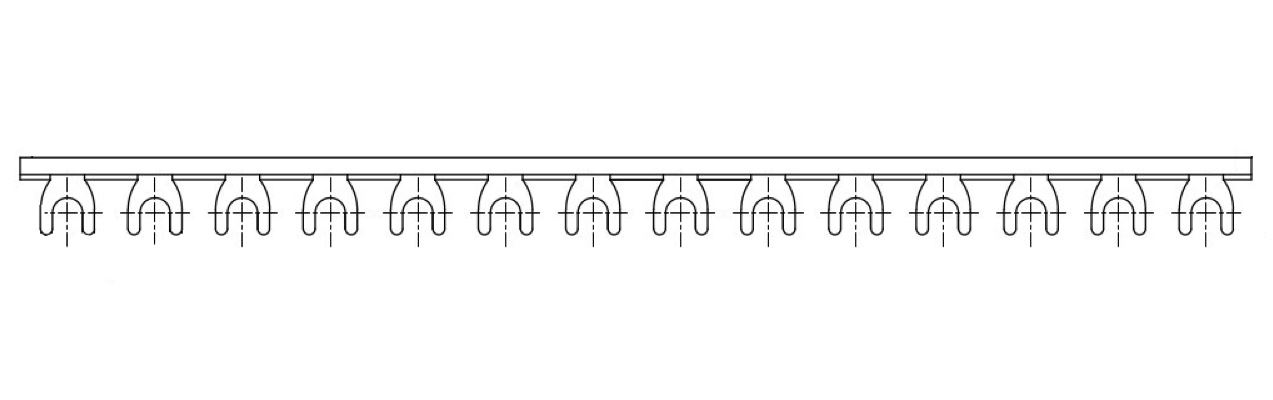 Gabelverschienung 1-polig, 16mm², 1m