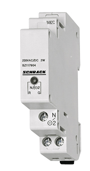 Foto: Reiheneinbau-Einzelleuchte LED 110-240VAC/DC, rot/grün (c) Schrack