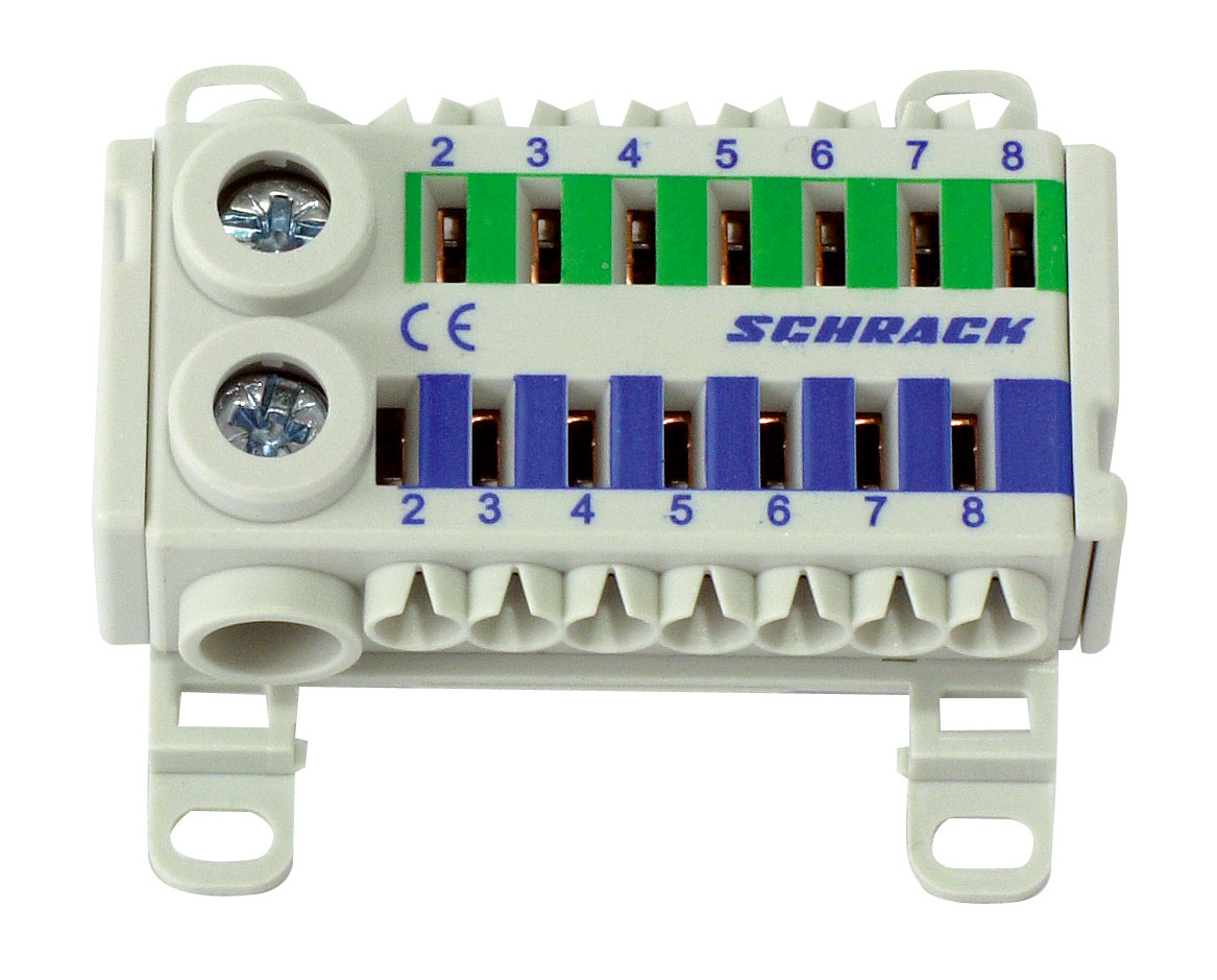 EASY CONNECTION BOX blau/grün, je 1 x 25mm², 7 x 4mm²
